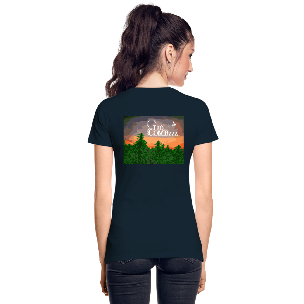 Women’s Premium Organic T-Shirt - Painted Farm - deep navy