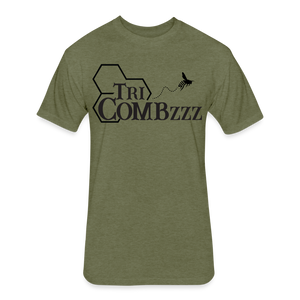 Open image in slideshow, Men&#39;s TriCombzzz Fitted Cotton/Poly T-Shirt - heather military green
